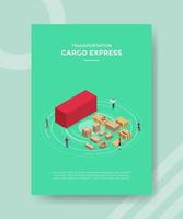 Cargo Express-concept voor sjabloonbanner en flyer vector