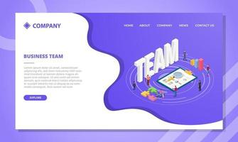 zakelijk teamconcept voor websitesjabloon of landing vector