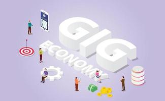 gig economy-concept voor professionele freelancer vector