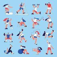 fitness platte set vector