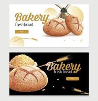 brood bakkerij horizontale banners vector