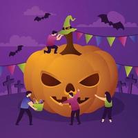 Halloween voorbereiding activiteit illustratie vector