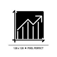 groei diagram zwart glyph icoon. bedrijf grafiek. pijl gaan omhoog. financieel analyse. economisch indicator. toenemen verkoop. silhouet symbool Aan wit ruimte. solide pictogram. vector geïsoleerd illustratie