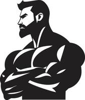 uitpuilend biceps monochromatisch eerbetoon naar gespierd triomf buigen heerlijkheid zwart vector kunst van bodybuilders triomf