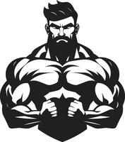 gebeeldhouwd lichaamsbouw monochroom vector van bodybuilding uitmuntendheid bodybuilders triomf zwart vector afbeelding van sterkte