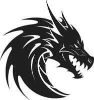 heerser van duisternis monochroom vector kunstenaarstalent van de draak gevleugeld dreiging zwart vector brullen van de afschrikwekkend draak