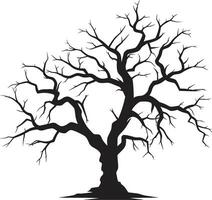 aanhoudend schoonheid een dood boom in stil vector aard uithoudingsvermogen zwart vector afscheid naar verval in monochroom