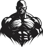 vastberaden sterkte monochroom vector kunstenaarstalent gebeeldhouwd macht monochroom bodybuilder vector