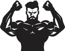 buigen heerlijkheid zwart vector kunst van bodybuilders triomf machtig spieren monochroom vector vitrine van macht