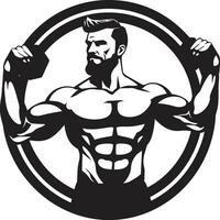bepaald lichaamsbouw zwart vector afbeelding van buigen triomf sterkte ontketend monochromatisch bodybuilding kunstenaarstalent in vector