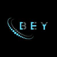 bey brief logo creatief ontwerp. bey uniek ontwerp. vector