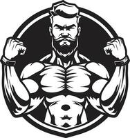 buigen dominantie zwart vector afbeelding van een bodybuilders heerlijkheid uitpuilend biceps monochroom kunstenaarstalent in gespierd vitrine