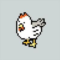 pixel kunst illustratie kip. korrelig kip. kip boerderij korrelig voor de pixel kunst spel en icoon voor website en video spel. oud school- retro. vector