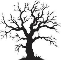 blijvend echo monochroom kunstenaarstalent van een levenloos boom aard fluistert een zwart vector afscheid naar een dood boom