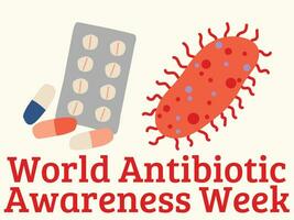 wereld antibiotica bewustzijn week sjabloon vector