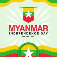 Myanmar onafhankelijkheid dag illustratie vector achtergrond. vector eps 10