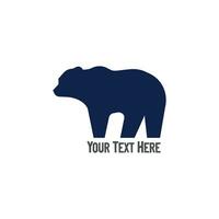 gemakkelijk minimalistische wandelen of staand ijs polair grizzly beer silhouet icoon illustratie vector