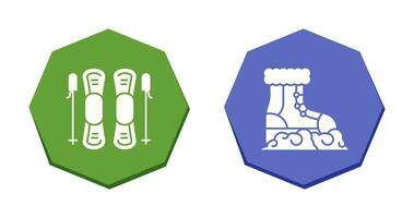 vaardigheden en sneeuw laarzen icoon vector