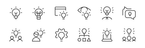 idee icoon, creatief idee, brainstormen, oplossing, denken en innovatie pictogrammen. gloeilamp met hersenen symbool vector illustratie. solide icoon kan worden gebruikt voor web, logo, ui,ux