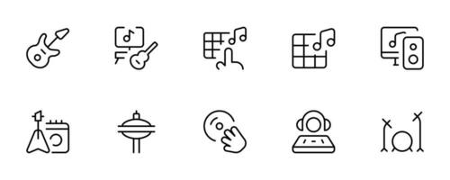 muziek- pictogrammen bewerkbare hartinfarct. lijn, stevig, vlak lijn, en geschikt voor web bladzijde, mobiel app, ui, ux ontwerp. vector