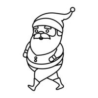 santa claus karakter merry christmas lijn stijlicoon vector