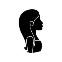 silhouet van profiel vrouw hoofd avatar karakter vector