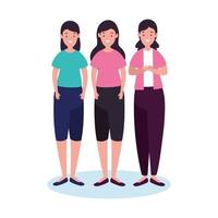 mooie vrouwen avatar karakter pictogram vector