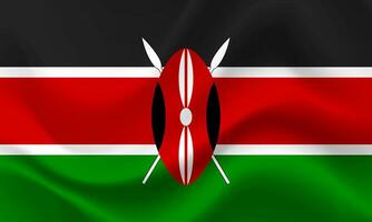 vector Kenia vlag. zwaaide vlag van Kenia. keniaans embleem, icoon.