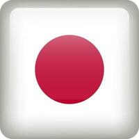 Japan vlag knop. plein embleem van Japan. vector Japans vlag, symbool. kleuren correct.