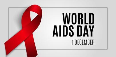 1 december wereld aids dag achtergrond. rood lint teken. vector