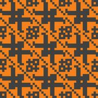 een oranje en zwart patroon met pleinen vector