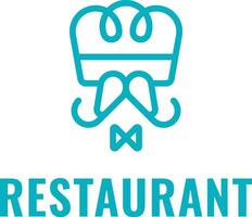 restaurant bedrijf logo met merk naam. chef-kok hoed icoon. creatief ontwerp element. zichtbaar identiteit. geschikt voor voedsel ketting, bar, restaurant, eetcafe. vector