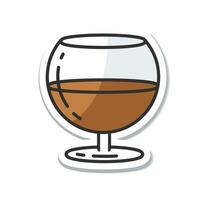 sticker glas van cognac geïsoleerd vector