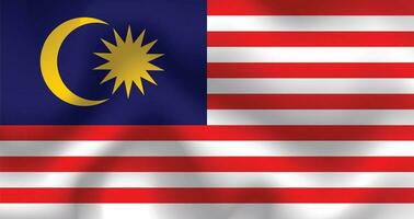 vlak illustratie van Maleisië vlag. Maleisië vlag ontwerp. Maleisië Golf vlag. vector