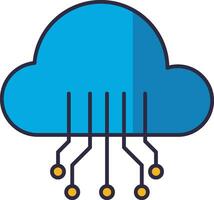 internet van dingen icoon. wolk technologie icoon. wolk gegevens netwerk, opslagruimte centrum vector