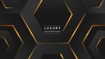luxe zwarte en gouden geometrische achtergrond vector