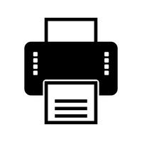 Printer glyph pictogram vector