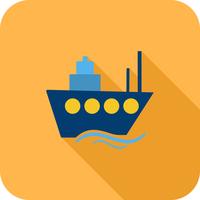 Schip plat multi kleuren pictogram vector