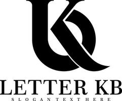 brief k b logo ontwerp vector kunst