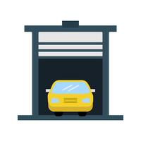 Auto in pictogram van de garage flat multi color vector