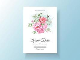 romantische bruiloft uitnodigingskaarten bloemen aquarel vector