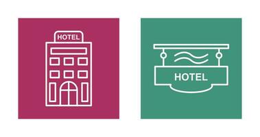 hotel en hotel teken icoon vector