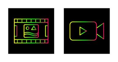 afbeeldingen haspel en video icoon vector