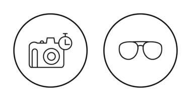 bril en timer Aan camera icoon vector
