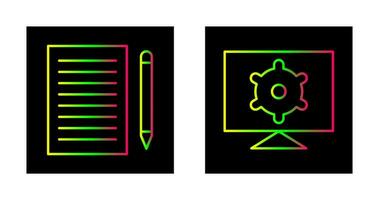 schrijven terugkoppeling en computer instellingen icoon vector