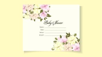 baby shower uitnodigingssjabloon zoet bloemmotief thema, schattige bloem vector