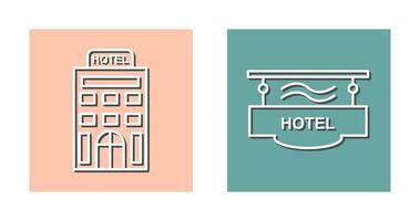 hotel en hotel teken icoon vector