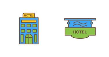 hotel en hotel teken icoon vector