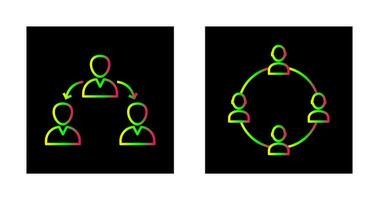 verbonden gebruiker en netwerk groep icoon vector
