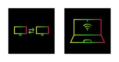 sharing systeem en verbonden laptop icoon vector